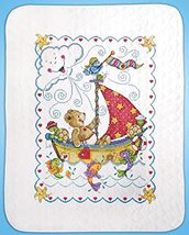 Tobin Sail Away Stamped for Cross Stitch Baby Quilt Kit, 34&quot;x43&quot; - £23.44 GBP