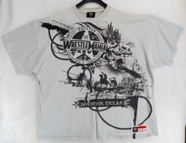 WrestleMania XXV Houston TX WWE Men 2009 Gray T-Shirt Unisex Short Sleev... - $16.14