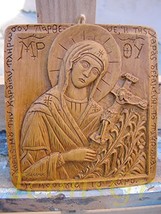 Handmade Carved Aromatic Icon Blessed From Mount Athos of Virgin Mary 49 - £38.61 GBP