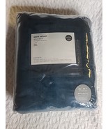 West Elm Worn Velvet (1) Blackout Curtain Drape 48”x 84” Regal Blue New - $136.77 CAD