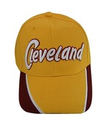 Cleveland Cursive Script Men&#39;s Adjustable Baseball Cap (Gold/Wine) - $281.41 MXN