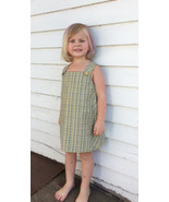 Vintage Girls Plaid Jumper Dress Blue White 60s Sleeveless  - $16.27 CAD