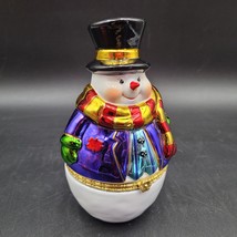 Christopher Radko • Chills Wills  Snowman Ceramic Christmas Trinket Box ... - $21.77