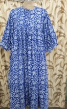 Pure Cotton Long Dress Indian Block Print Colourful Summer Earthy Elegan... - $54.99