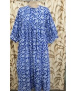 Pure Cotton Long Dress Indian Block Print Colourful Summer Earthy Elegant Comfy  - $54.99