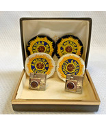 American Legion Cufflinks &amp; Patches in Box Foster Fine Jewelry Bullet Back  - £23.91 GBP