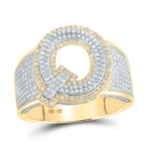 10kt Two-tone Gold Mens Round Diamond Q Initial Letter Ring 1 Cttw - £1,106.98 GBP