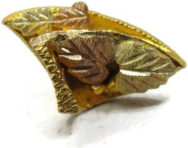 10K Body 12K Black Hills Gold Leaves Vintage Neck Tie Pin Tack Lapel - £116.80 GBP