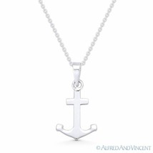 Sailor&#39;s Anchor Nautical Luck Charm 925 Sterling Silver Pendant &amp; Chain Necklace - £9.98 GBP+