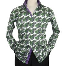 Men Shirt J.Valintin Turkey-Usa 100% Egyptian Cotton High Neck A113-12 Green image 2