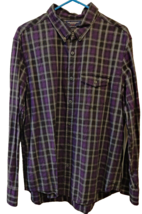 American Eagle Shirt Men&#39;s XL Purple Slim Fit Button Up Long Sleeve Plaid Preppy - £7.80 GBP
