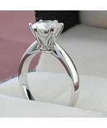 2 CT ROUND CUT Moissanite Women&#39;s Wedding RING 14K White Gold Plated - £89.53 GBP