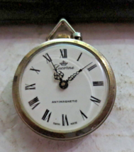 VTG SWISS LUCERNE Pocket Watch Pendant Windup Roman Numerals with Cameo ... - $18.51