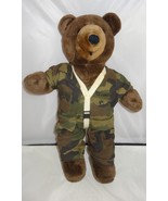 Ira Green Vintage 1987 Camouflage Gear Plush Paratrooper Bear 19&quot; - £7.98 GBP