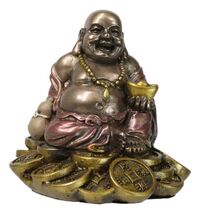 Bodhisattva Maitreya Buddha Ajita Holding Golden Nugget Mini 3&quot; Tall Fig... - $366.69 MXN