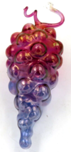 Vintage Purple Grape Cluster Blown Irredescent Glass Decor 7&quot; - £19.38 GBP