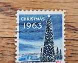 US Stamp Christmas 1963 Tree 5c Used Bar Cancel - $0.94