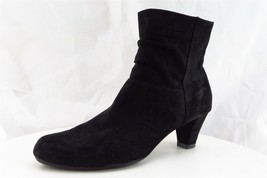 Aerosoles Boot Sz 7 M Short Boots Black Leather Women Shore Fit - £20.15 GBP