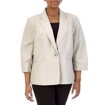 New Kasper Gray Linen Career Jacket Size 14 W 16 W 20 W Women $129 - £47.22 GBP+