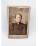 Antique Lady in Black Cabinet Card Photograph Beaded Dress Gadsden AL Je... - £9.09 GBP