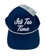 NEW PGA Tour It&#39;s Tee Time Script SnapBack Golf Hat Cap Blue Moisture Wi... - $49.14 CAD