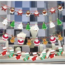 Christmas decorations indoor banners santa claus christmas tree reindeer 4 pack - £6.42 GBP