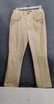 Lauren Jeans Co. Ralph Lauren Jeans Pants Tan Denim Studded Embellished ... - £17.34 GBP