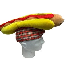 Hot Dog Shaped Hat Cap Adult One Size Fits Most Mustard Ketchup Fun Wien... - £9.39 GBP