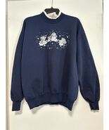 Vintage 90s Morning Sun Snowman Kittens Pullover Crew Neck Size XL Sweat... - $24.99