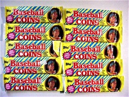 (10) Unopened 1989 Topps Baseball Coin Packs-3/pk - $8.50