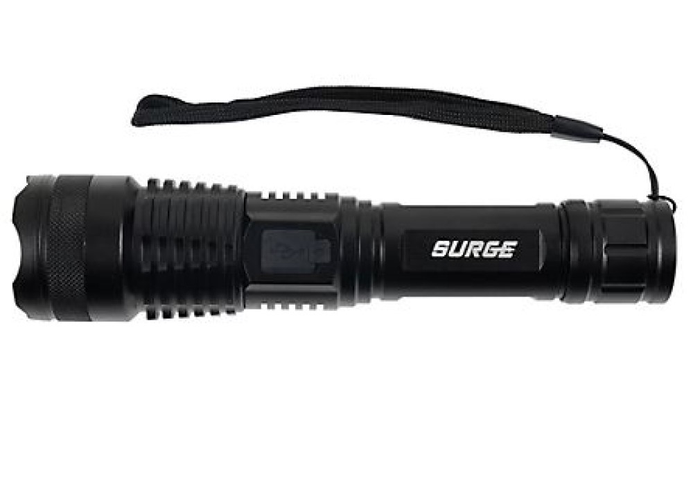 Surge HHL4065AS Aluminum 1,000 Lumen Rechargeable Tactical LED Flashlight, Black Item image 3