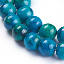 10 Blue Chrysocolla Gemstone Beads Natural Stone Jewelry Supplies 8mm - $4.00