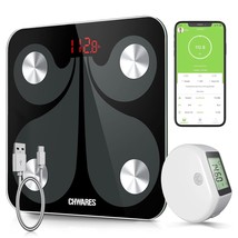 Body Fat Scale And Smart Body Tape Measure Combo Via Bluetooth Phone App, - £32.97 GBP