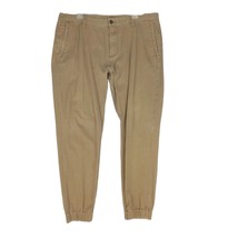 EMPYRE Jogger Chino Men&#39;s 38x28 Jag Elastic Ankle Brown Pants, Skater Streetwear - £20.11 GBP