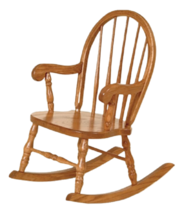 CHILDREN&#39;S BOW BACK ROCKING CHAIR Amish Handmade Classic Oak Rocker - $455.99