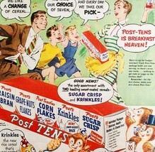 1952 Post Cereal Mini Box Variety Ten Pack Advertisement Breakfast HM2N - $56.06 CAD