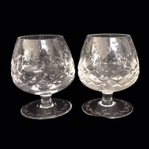 Rogaska Crystal Gallia Pair Brandy Glasses Pattern Base Hand Blown Engra... - $46.75