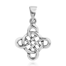 Retro Quaternary Celtic Knot Vintage Cross Sterling Silver Pendant for Necklace - £14.34 GBP