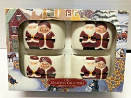 Christmas Santa Claus &amp; Mrs Claus PUBLIX Ceramic Napkin Holder Rings - £10.27 GBP