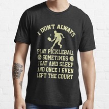  Pickleball Player Men&#39;s Black Cotton T-Shirt - $20.99