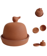 Lilian Vernon Vintage Clay Terracotta Garlic Roaster Dish Glazed with Lid - $14.81 CAD