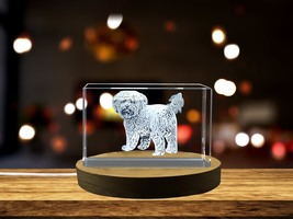 LED Base included | Playful Charm: 3D Engraved Crystal Cavapoo - $39.99 - $399.99
