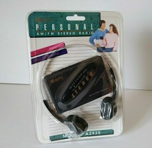 Vintage 80s GPX A2935 Personal AM/FM Stereo Radio Music Player + Belt Cl... - $19.95