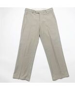 Kenneth Cole Reaction Mens Dress Pants Khaki Brown 32x29 Straight Leg Fl... - $206.47 MXN