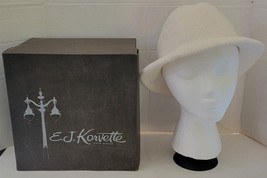 Vtg Amalgamated Glove Workers White Knit Fedora Hat E.J. Korvette 5th Av... - £14.79 GBP