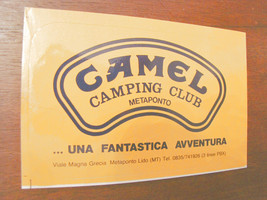 Vintage Camel Camping Club Metaponto A Fantastic Adventure Sticker Sticker- S... - £11.45 GBP