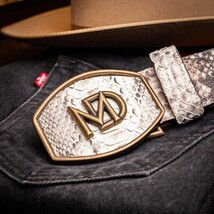 Marco Di Milano Genuine Snake Skin Western Belt Arkansas Natural image 8