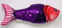 Nanco  Sequence 19” plush Fish Sparkle Shiny Purple Silver With Tag - £14.12 GBP