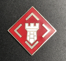 Silver Tone US Army 20th Engineer Brigade Enamel Emblem Badge New 3/4&quot; x 3/4&quot; - £7.41 GBP