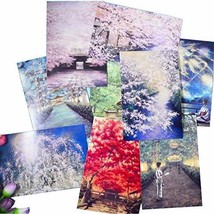 Greeting Card Japanese Cherry Blossoms Postcard Collection Set Hand Set of 9 - $16.33